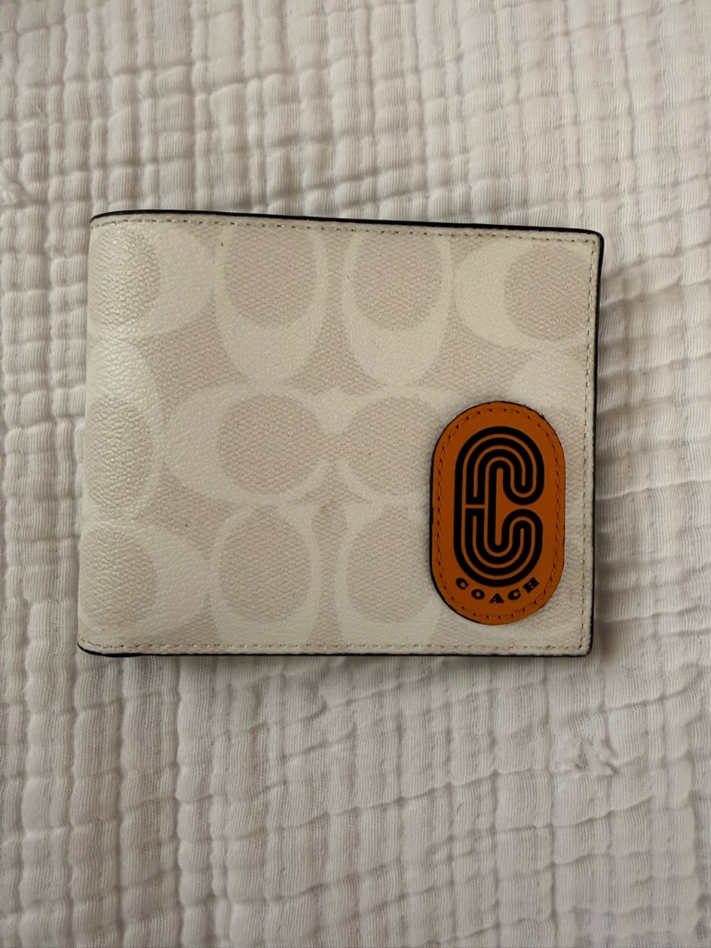 Coach Wallet with Orange Logo Patch - Picture 2 of 3